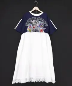 スカラー ScoLar 162697：2柄展開 レース袖シャツワンピース - メルカリ