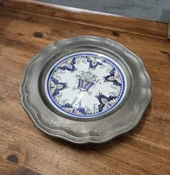 Wilton Arle 皿ピューター花リムアメリカンビンテージ　シルバー Wilton Armetale 皿ピューター花リムアメリカンビンテージ