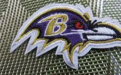 小型BR紫鴉■NFLボルチモア・レイブンズBaltimoreアメフト刺繍ワッペン