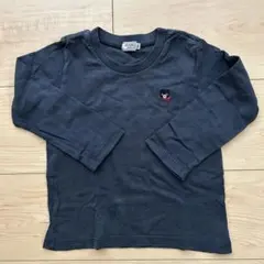 ダブルビー 黒ロンT クマ刺繍付き