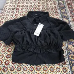 新品タグ付き GU 透け感 シャツ、ビスチェセット 140