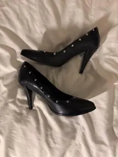 DIESEL スタッズ付きブラックハイヒール