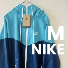 ■新品■ナイキ　Mサイズ　ナイロンジャケット　ウィンドブレーカ　ブルー×ネイビー