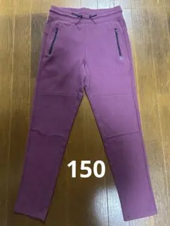 パープル スリムフィットパンツ ジッパーポケット付き　スウェット