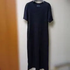 黒　無印 半袖カットソーワンピース XS