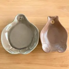 よしざわ窯 茶色いこぐまのおしゃもじ皿 ナマケモノのお皿 2枚セットのサムネイル