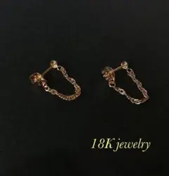 18金 18金ピアス K18 レディース フープピアス 18KYG 刻印あり