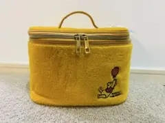 プーさん刺繍　イエローフリースメイクボックス