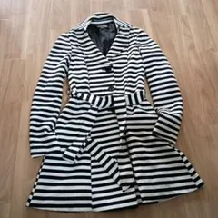 Forever21 ストライプ ボーダー コート 着画あり