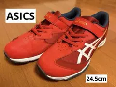 【新品未使用】ASICS レッド スニーカー 24.5㎝レーザービーム　赤