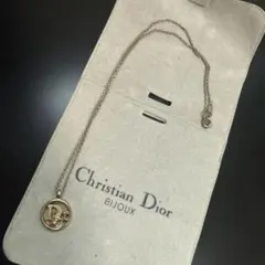 Christian Dior Diorロゴラウンドトップネックレス　ゴールド