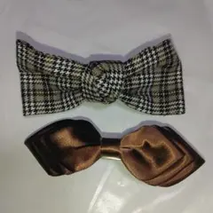 リボンヘアバレッタ 2個セット