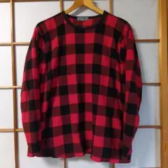 anti-label 赤・黒チェック 長袖カットソー LL