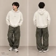 CAMP7 パーカー アイボリー 裏起毛 プルオーバー