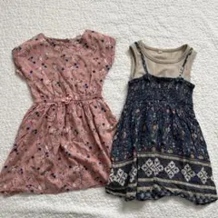 【2枚セット】　H&M ワンピース　半袖　ノースリーブ　花柄　110cm