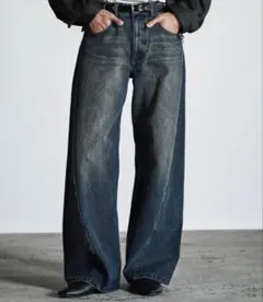 WYM LIDNM VINTAGE WASHED CURVED DENIM M