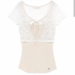 andmary Becky knit set tops ice blue - メルカリ