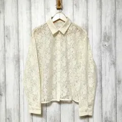 GU ジーユー (S)　レースシャツ　長袖