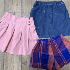 女の子　夏服　３枚セット　まとめ売り　140㎝　ショートパンツ　スカート