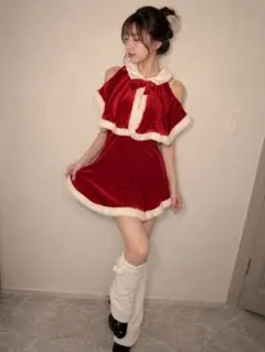 サンタコスプレ衣装 ケープ付きワンピースのサムネイル