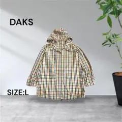 3339☆DAKS チェック柄 長袖 フーデッドシャツ Lのサムネイル