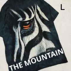 THE MOUNTAIN　ザ マウンテン 半袖Tシャツ　シマウマ　Ｌサイズ　黒
