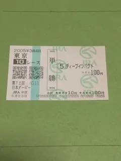 ディープインパクト 天皇賞春 現地的中単勝馬券 記念馬券 期限切れ