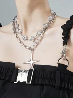 Y2K レトロDouble layered "Syuriken"necklace