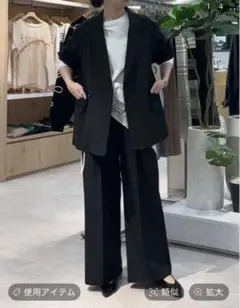 入学式　卒業式　LEPSIM タックワイドパンツ　ブラック