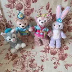 ダッフィー シェリーメイぬいぐるみバッジ (４体セット)バラ売り不可