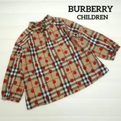 バーバリーチルドレン ポルカ ドット柄 ブラウス シャツ 4Y110 長袖 美品