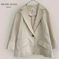 ミッシェルクラン MICHEL KLEINテーラードジャケット　7分袖　綿麻混