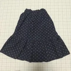 GU ネイビー 花柄 ロングスカート コーデュロイ 120