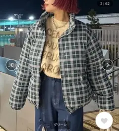 ciaopanic typy チェック中綿アウター　グリーン