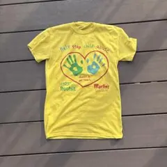 GILDAN Heart motif T-shirt yellow