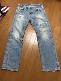 ダメージ加工 デニムパンツ ライトブルーのサムネイル