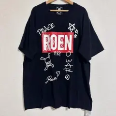 ROEN 落書きグラフィティ ボックスロゴTシャツ スカル メッセージ 黒 XL
