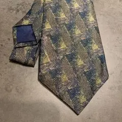古着　ネクタイ　レトロ柄　グリーン