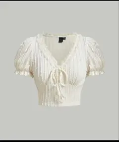 SHEIN ノットフロント クロップTシャツ