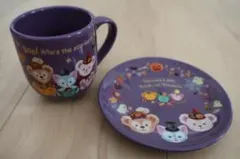 ダッフィー スーベニアカップ③ (ハロウィン、プレート付き)