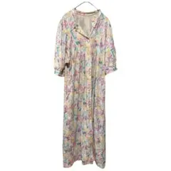 ワンピース 花柄 ロングワンピース シャツワンピース 海外古着 スカート