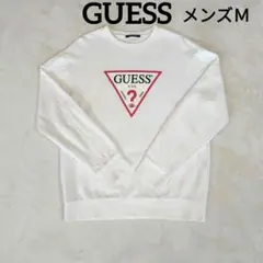GUESS トライアングルロゴ 白 トレーナー メンズ アメリカンサイズＭ