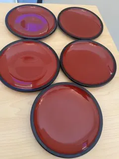 【美品】漆塗り　銘々皿　5枚セット売り