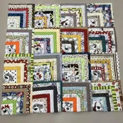 ハンドメイド　パッチワーク　ロラライハリス　ログキャビン