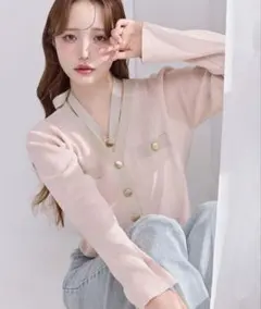 NICE CLAUP 配色ニットカーディガン 即購入⭕️