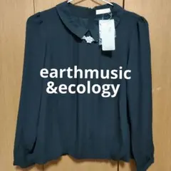 【新品タグ付】襟付き 長袖ブラウス ブラックのサムネイル