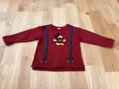 petit main × ディズニー ミッキー 長袖カットソー 110cm 赤