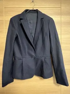 【ノーリーズ】ネイビー テーラードジャケット 後ろペプラム38