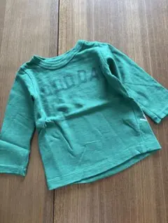 デニムダンガリー 長袖Tシャツ グリーン☆90のサムネイル