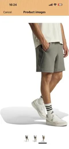 adidas グレー ショートパンツ 3本ライン